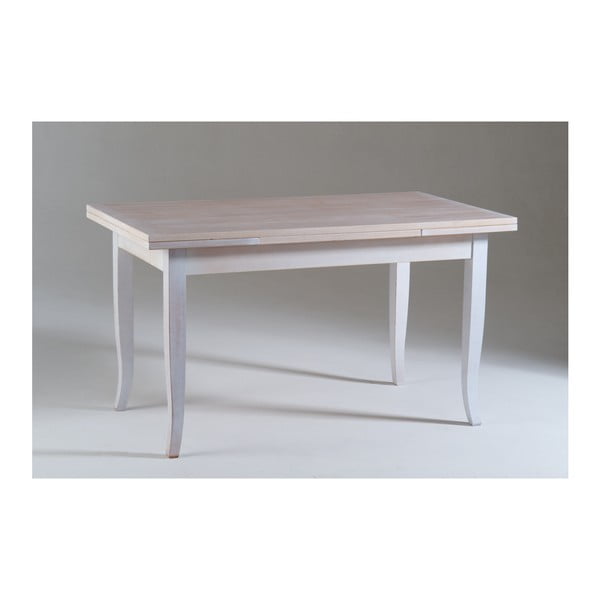 Biely drevený rozkladací jedálenský stôl Castagnetti Justine, 140 x 80 cm
