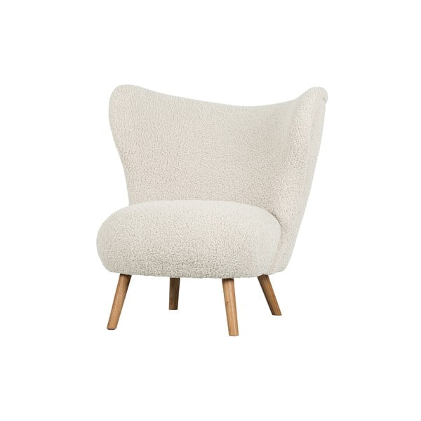 Krémové kreslo z textílie bouclé Celine – WOOOD