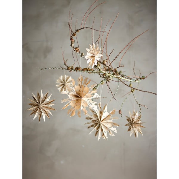 Papierové závesné vianočné dekorácie v súprave 6 ks Star – Bloomingville-image-1