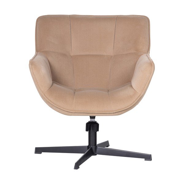 Béžové otočné zamatové kreslo Wibo – WOOOD-image-2