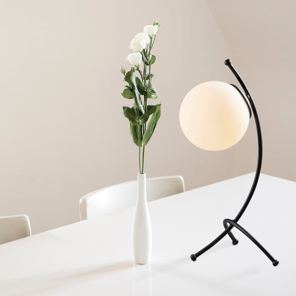 Čierno-biela stolová lampa so skleneným tienidlom (výška 43 cm) Yay – Opviq lights-image-1