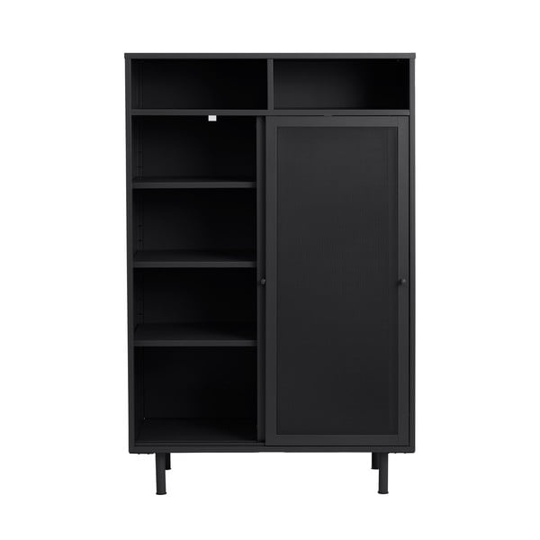 Čierna kovová skrinka s posuvnými dverami 90x140x40 cm Veep – Unique Furniture-image-4