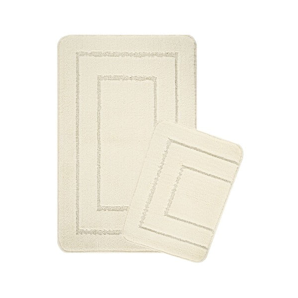 Krémové kúpeľňové predložky v súprave 2 ks 50x80 cm Cerceve – Foutastic