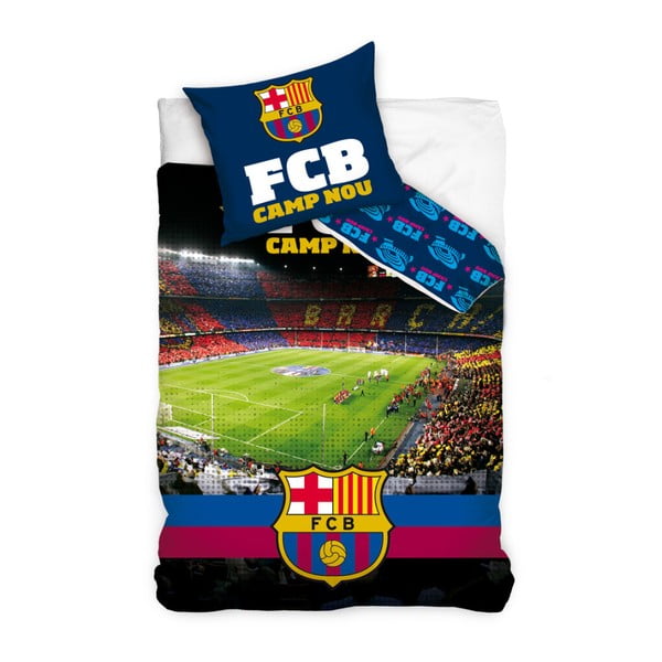 Detské bavlnené obliečky na jednolôžko CARBOTEX FC Barcelona Stadion, 160 × 200 cm