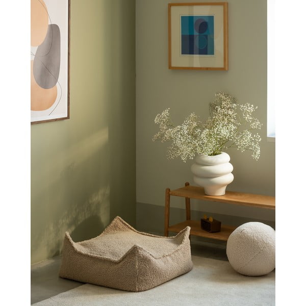 Svetlohnedý detský sedací vak z textílie buklé Square – Wigiwama-image-1