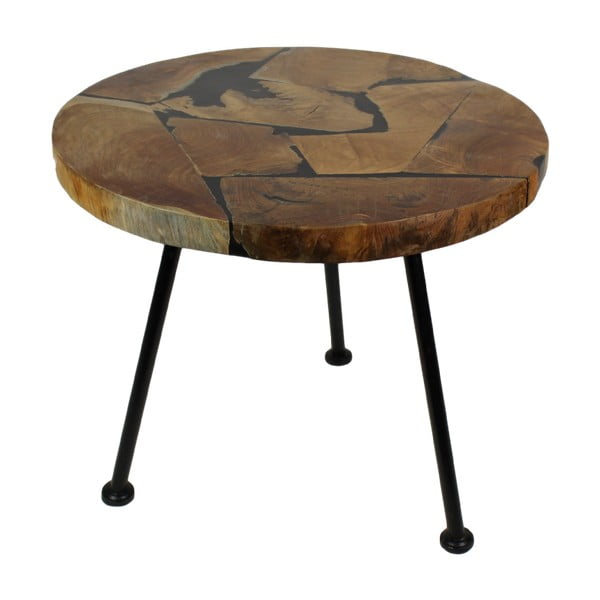 Odkladací stolík z teakového dreva HSM Collection Round, ⌀ 55 cm