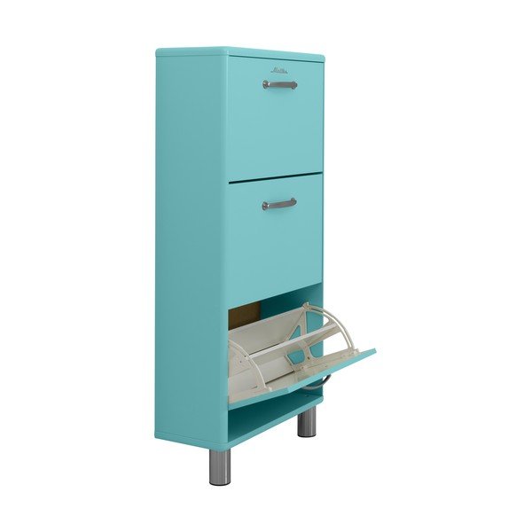 Tyrkysovomodrá výklopná skrinka na topánky Malibu - Tenzo-image-4