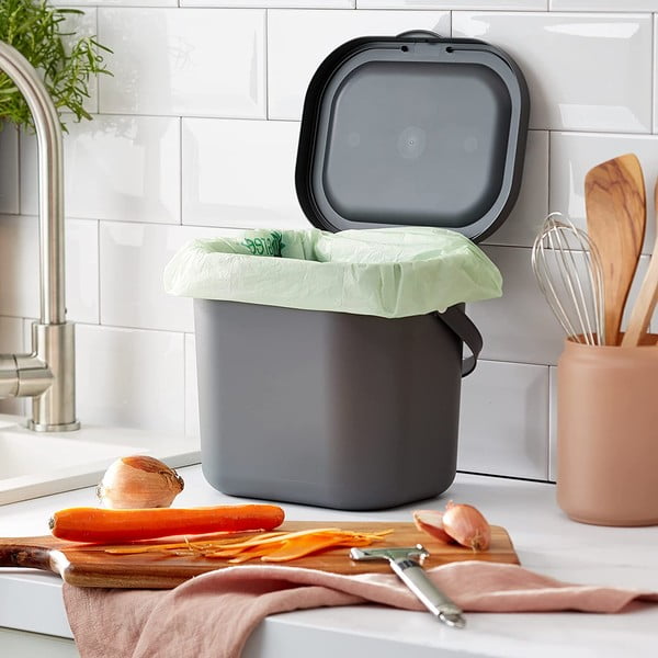 Biela nádoba na kompostovateľný odpad 6 l Albula - Rotho-image-1