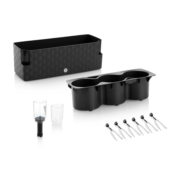 Bazalkovozelený samozavlažovací kvetináč Flower Lover Cobble Trio, 40 × 14 cm-image-3