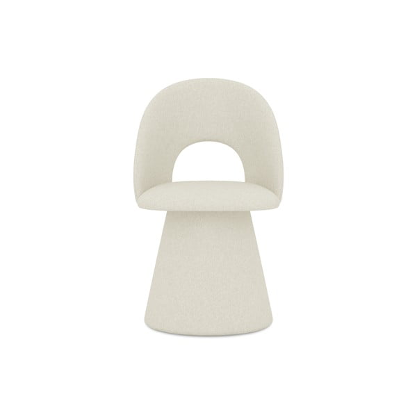 Krémovobiele čalúnené jedálenské kreslo Kalo – Makamii-image-1