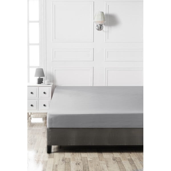 Sivá napínacia bavlnená plachta 160x200 cm - Mijolnir-image-2