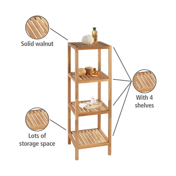 Kúpeľňový regál z orechového dreva v prírodnej farbe 36x112 cm Norway – Wenko-image-4