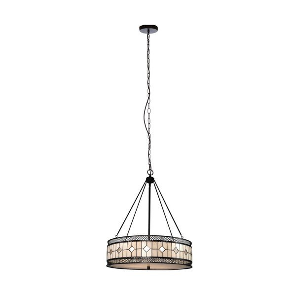 Kovové závesné svietidlo so skleneným tienidlom ø 60 cm Waldorf – Premier Housewares