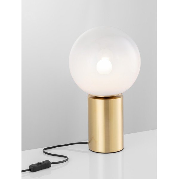 Biela/v zlatej farbe sklenená stolová lampa (výška  35,5 cm) Vita – Nova Luce-image-2