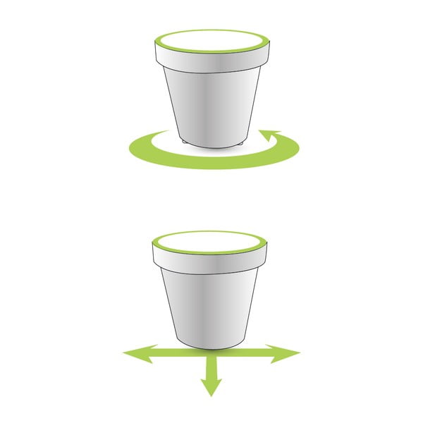 Sivo-biely kvetináč Gardenico Metro Twist, 29,5 cm-image-1