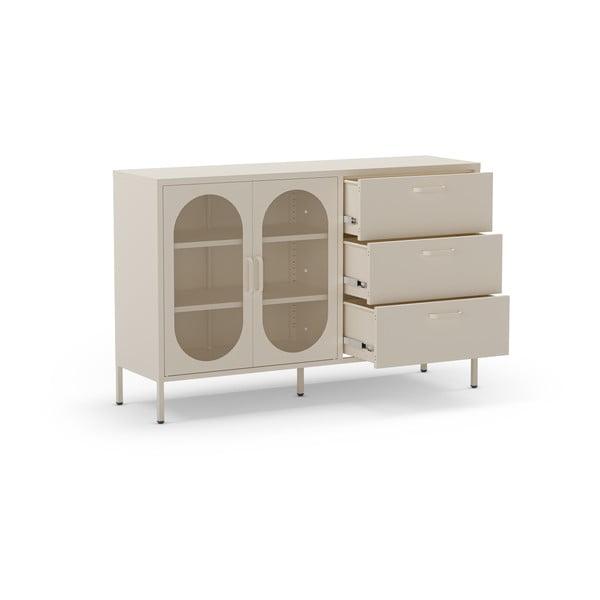 Krémová komoda 140x90 cm Diora – Marckeric-image-4