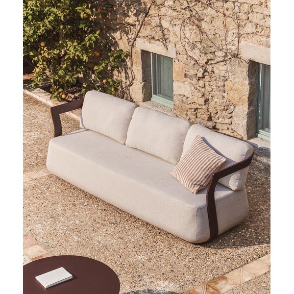 Hnedá/béžová čalúnená záhradná pohovka Tamaris – Kave Home-image-2