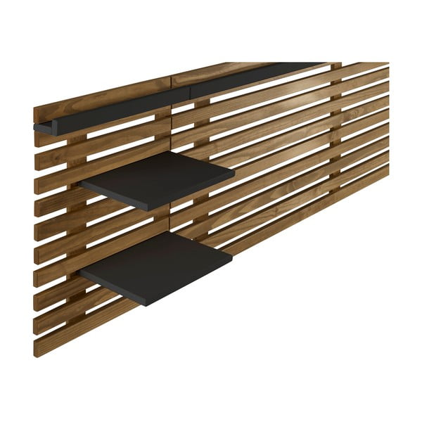 Čierne/prírodné čelo postele z borovicového dreva 240x62 cm Nidra - Marckeric-image-3