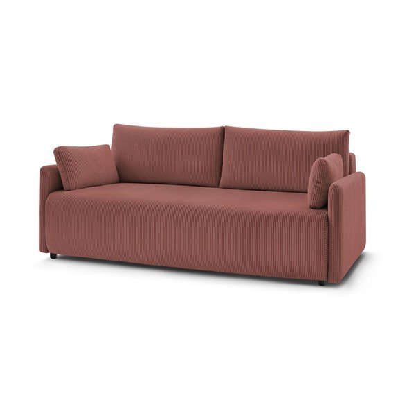Ružová menčestrová rozkladacia pohovka 211 cm Marcel – Bobochic Paris-image-3