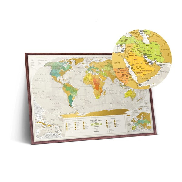 Stieracia mapa sveta Scratch Map of the World Geography