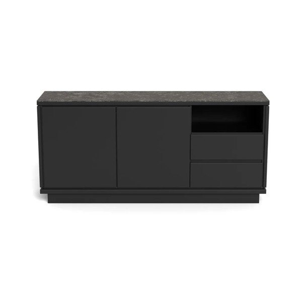 Čierna komoda z MDF 160x75x40 cm Tribeca – Actona-image-3