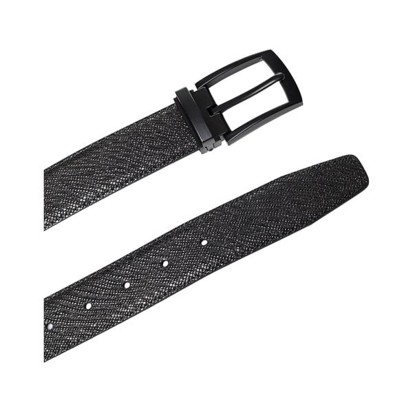 Čierny kožený pánský opasok Ferruccio Laconi Thor, dĺžka 90 cm-image-2