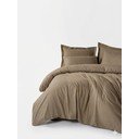 Hnedé obliečky na jednolôžko z bavlny Renforcé 140x200 cm Checkered – Mila Home Luxury