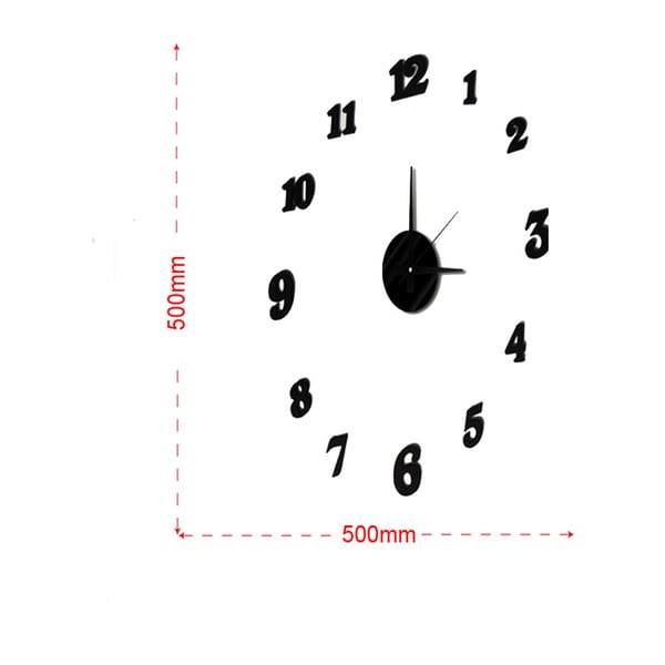 Nástenné nalepovacie hodiny Mauro Ferretti Numbers, ⌀ 50 cm-image-2