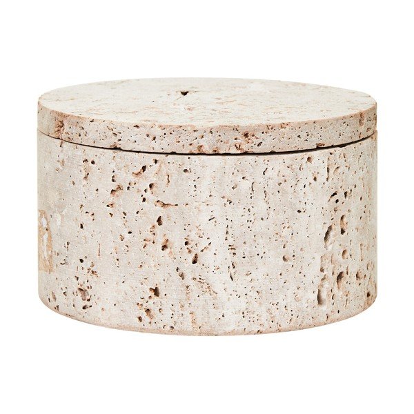 Dekoratívny kamenný úložný box v prírodnej farbe ø 14x8 cm Tibor – Premier Housewares