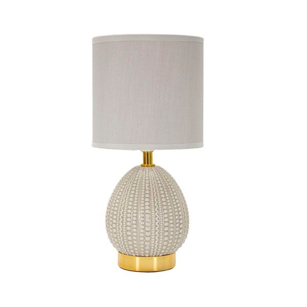Svetlosivá keramická stolová lampa s textilným tienidlom (výška  30,5 cm) Flavi – Mauro Ferretti