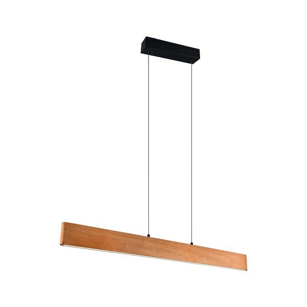 LED závesné svietidlo v prírodnej farbe s dreveným tienidlom Edgewood – Trio-image-3