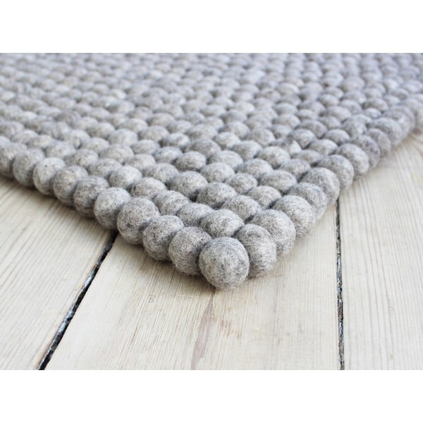 Pieskovohnedý guľôčkový vlnený koberec Wooldot Ball rugs, 120 x 180 cm
