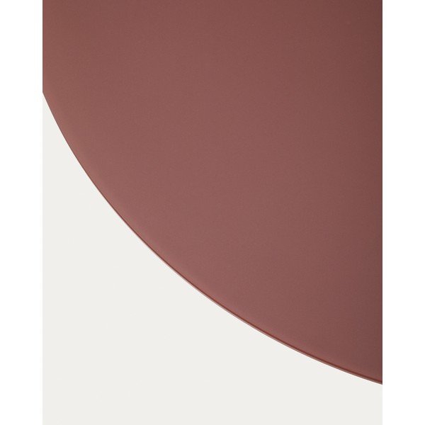 Okrúhly konferenčný stolík so sklenenou doskou v terakotovej farbe ø 80 cm Wilshire – Kave Home-image-3