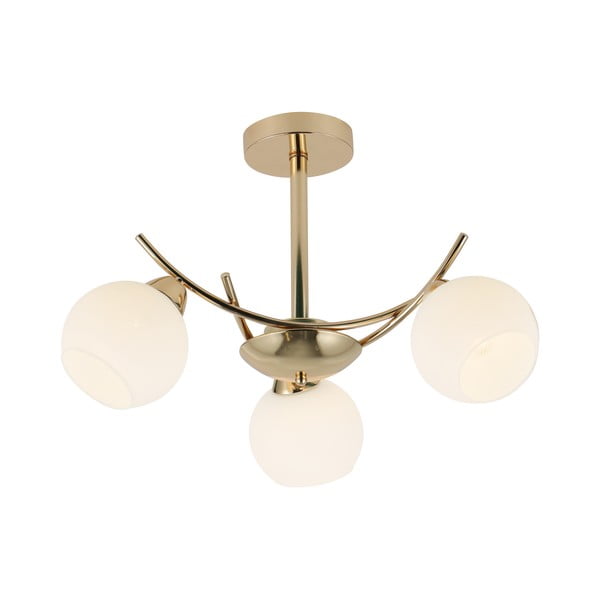 Stropné svietidlo so skleneným tienidlom v bielo-zlatej farbe 36x52 cm Amos – Candellux Lighting-image-1