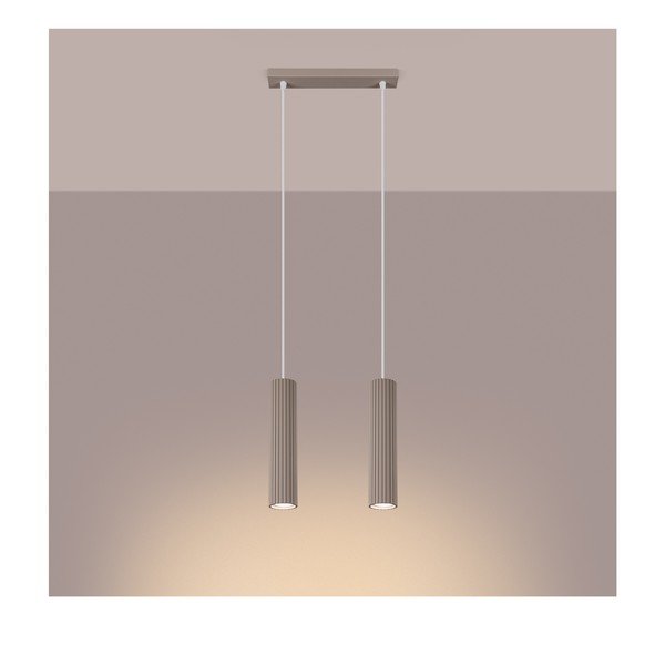 Taupe kovové závesné svietidlo Gleam – Sollux-image-1