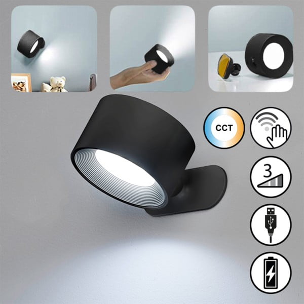 Čierne LED nástenné svietidlo Magnetics – Fischer & Honsel-image-2