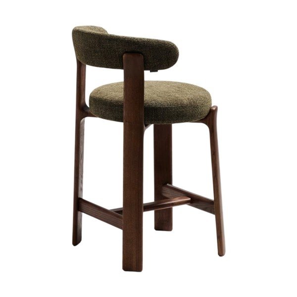 Zelená/v tmavo prírodnej farbe barová stolička z jaseňového dreva (výška sedadla 65 cm) Granite – Kave Home-image-4