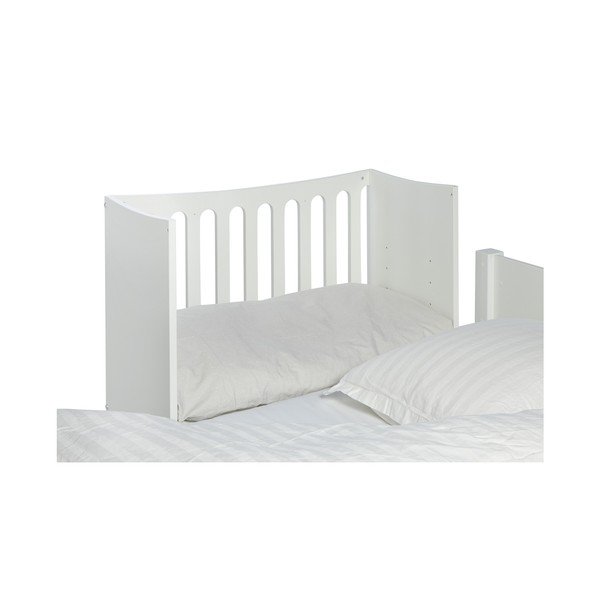 Biela detská postieľka na kolieskach s odnímateľnou postrannou peľasťou Manis-h, 89 x 44 cm-image-3