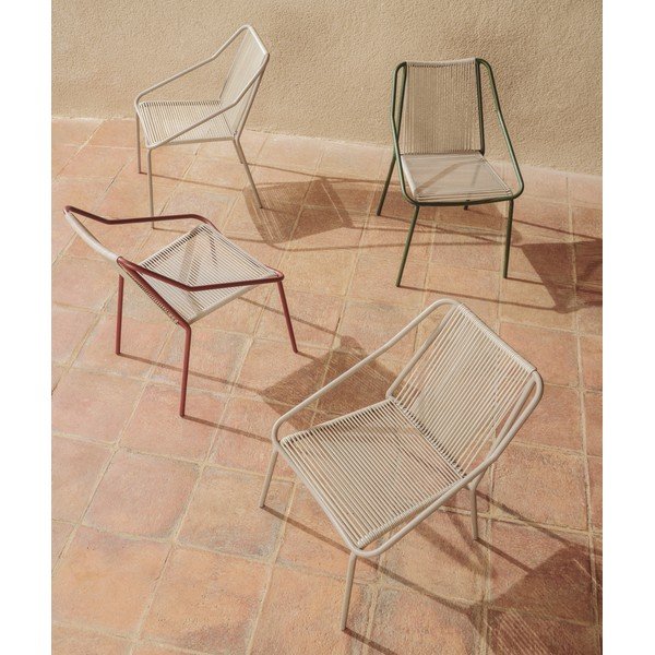 Krémovobiela/taupe záhradná stolička Zivia – Kave Home-image-2
