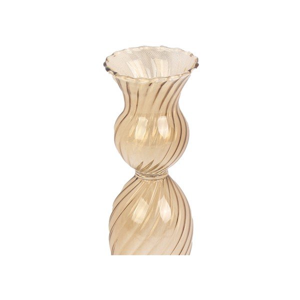 Svetlohnedý sklenený svietnik PT LIVING Swirl, výška 17 cm-image-2