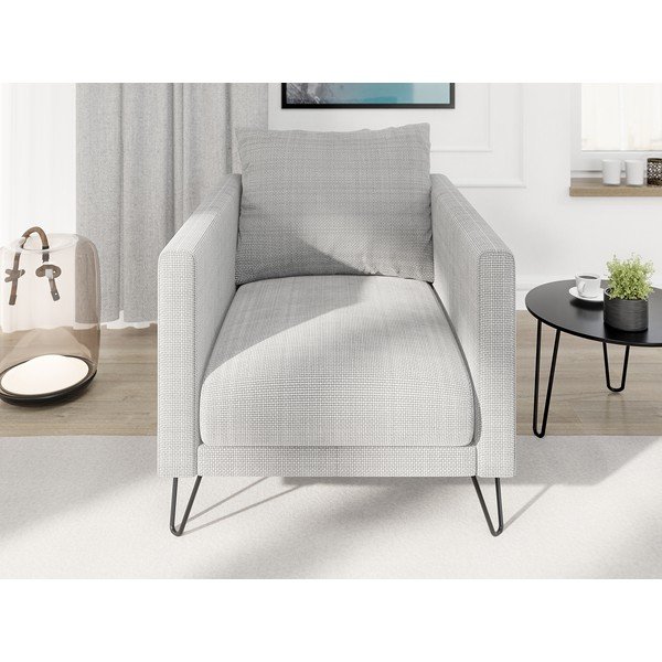 Svetlosivé ženilkové kreslo Freya – Ropez-image-1