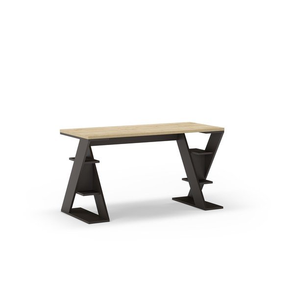 Pracovný stôl s doskou v dubovom dekore 60x137 cm Butterfly – Marckeric-image-2