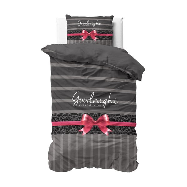 Bavlnené posteľné obliečky Sleeptime Goodnight Ribbon, 140 × 220 cm