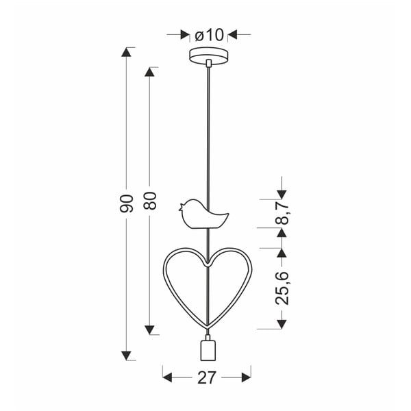 Bielo-ružové detské svietidlo s kovovým tienidlom Single - Candellux Lighting-image-2