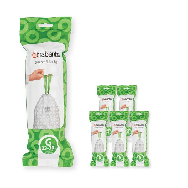 Vrecia na odpadky v súprave 120 ks 30 l PerfectFit G – Brabantia