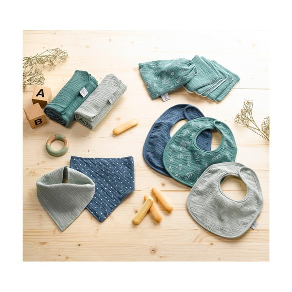 Zelené mušelínové slintáky v súprave 2 ks – Bébé Douceur-image-2