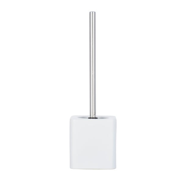 Matná biela keramická toaletná kefa Wenko Hexa-image-1