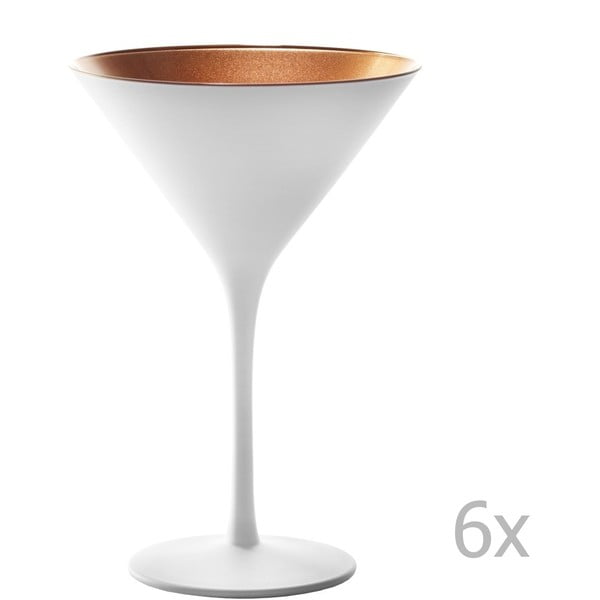 Sada 6 bielo-bronzových pohárov na koktaily Stölzle Lausitz Olympic Cocktail, 240 ml