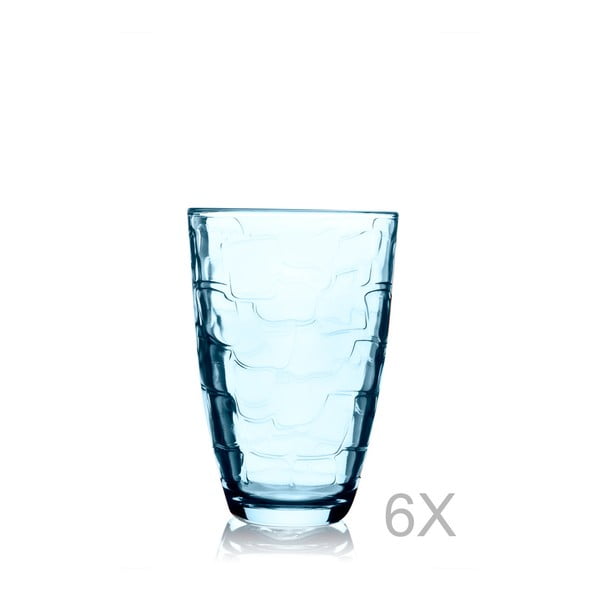 Sada 6 modrých pohárov Pasabahce, 265 ml