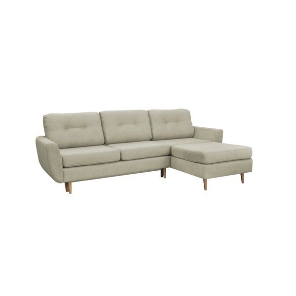 Krémová rozkladacia pohovka so svetlými nohami Mazzini Sofas Tulipe, pravý roh-image-1